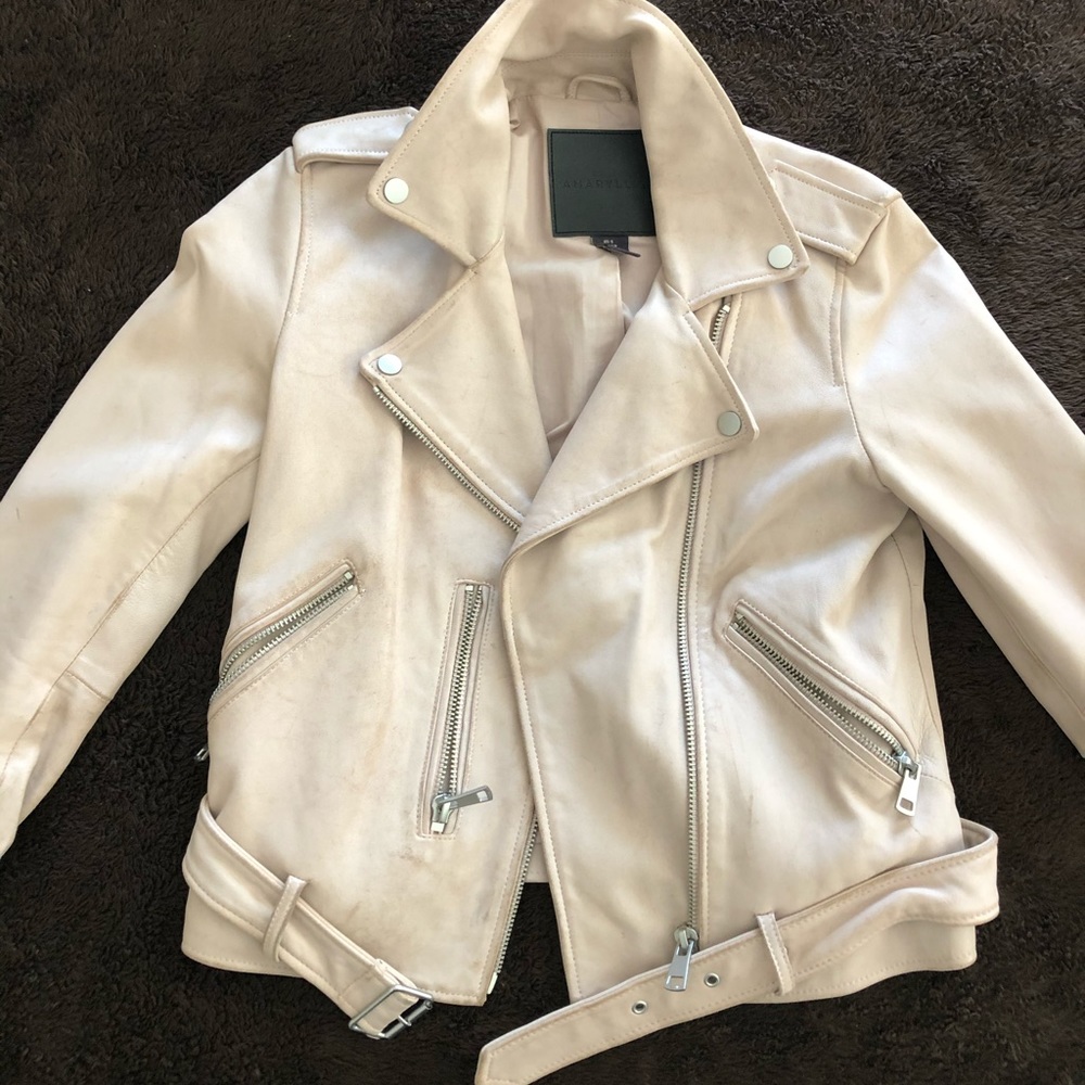 Light Pink Leather Jacket